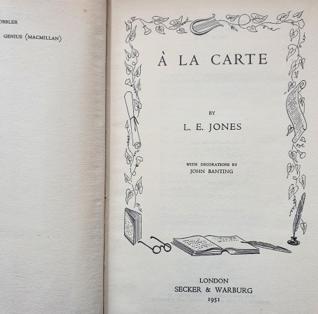 A La Carte [INSCRIBED]